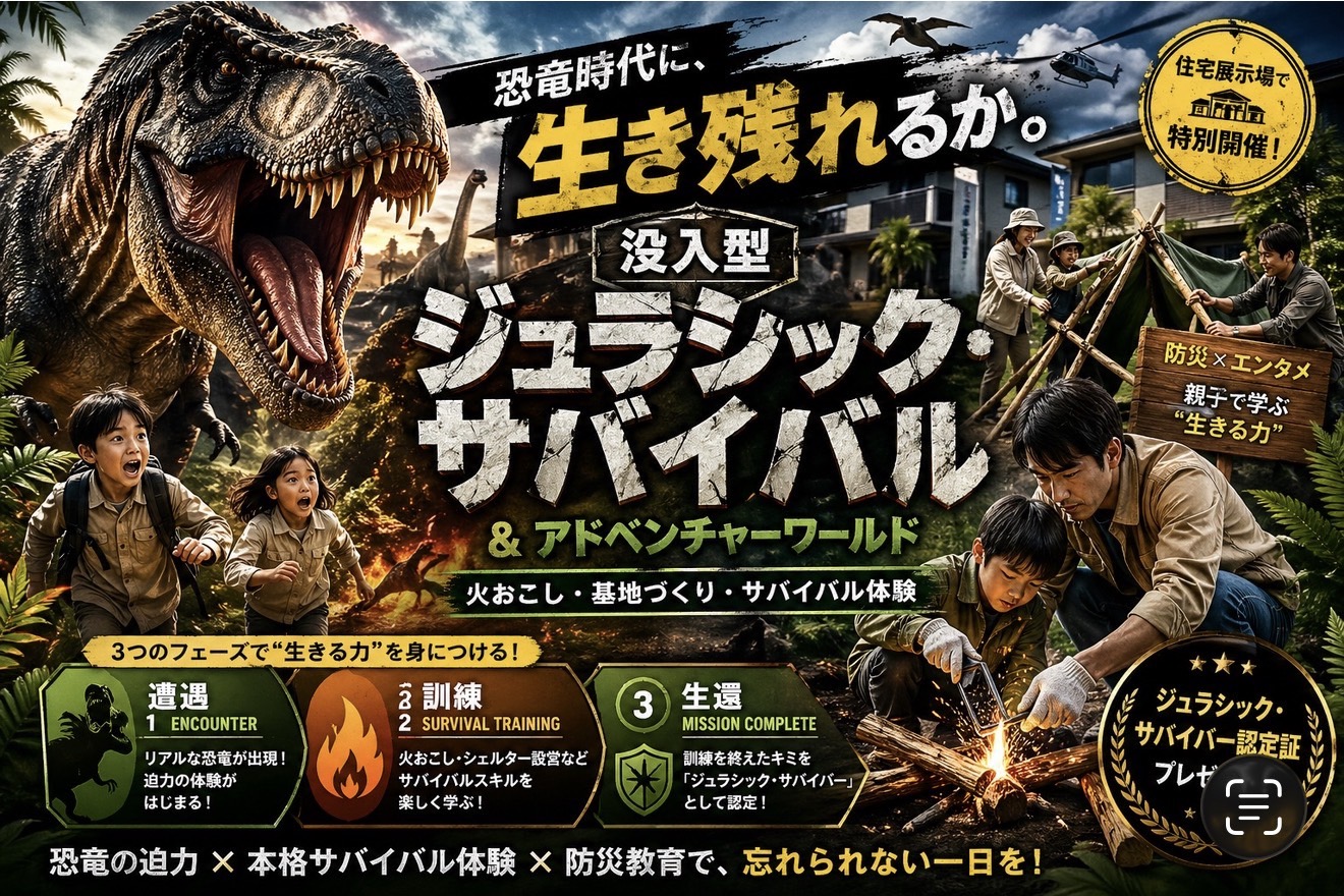 🦖🏠 恐竜時代にタイムスリップ！？親子で挑む、究極のサバイバル体験！ 🔥⛺️